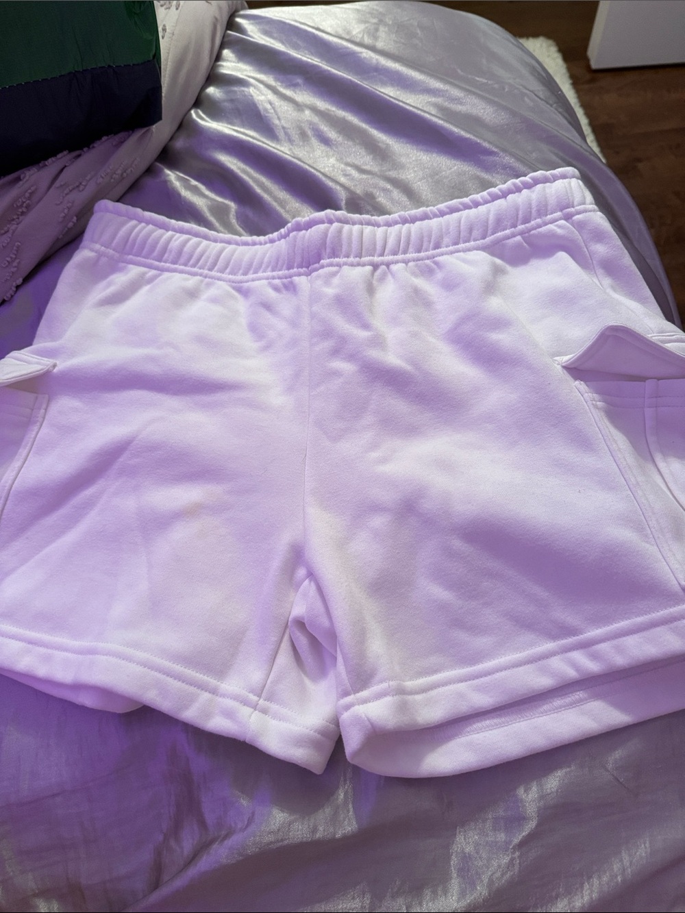 White cargo shorts